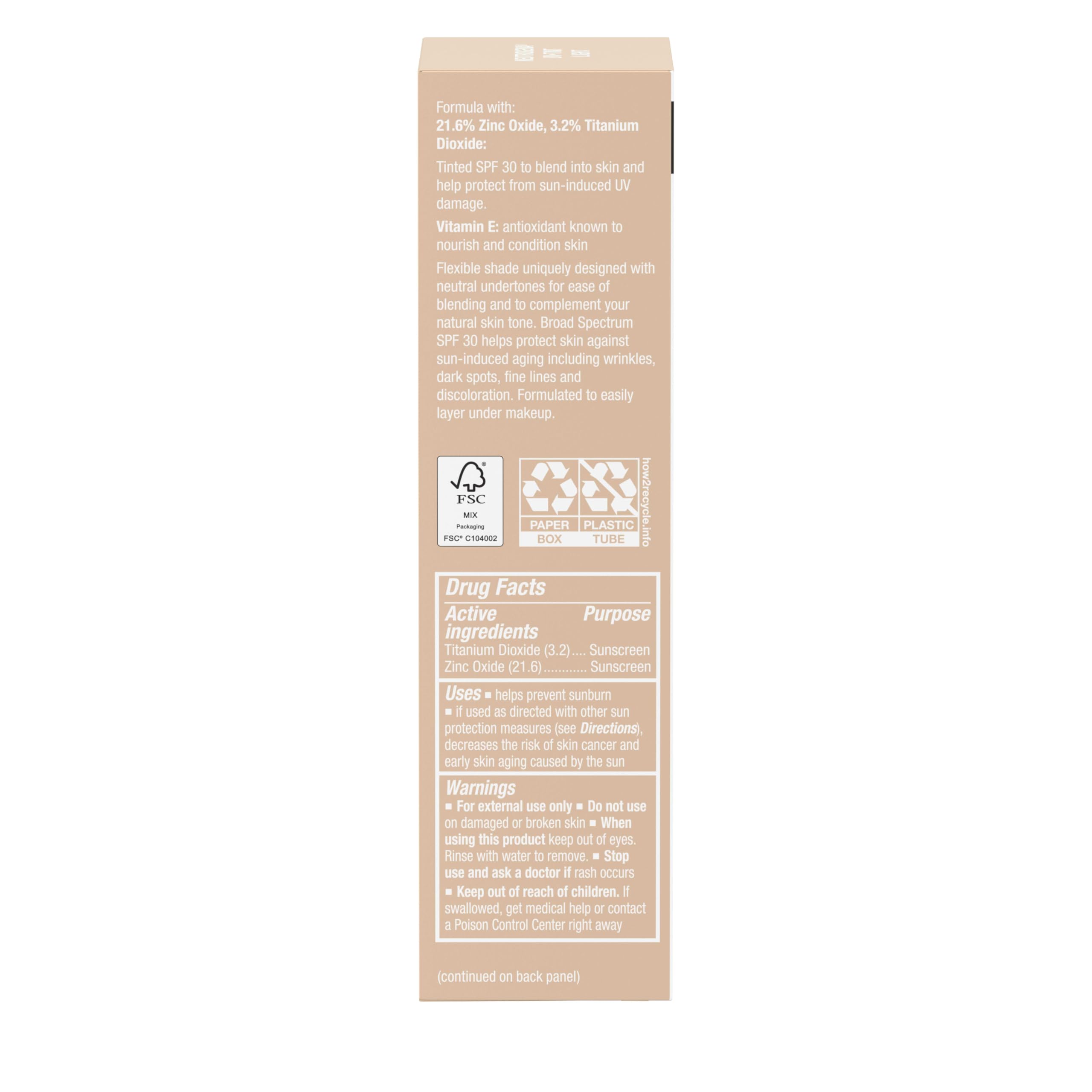 Neutrogena Purescreen+ Mineral UV Tint est sans oxybenzone pour plus de confort cutané.