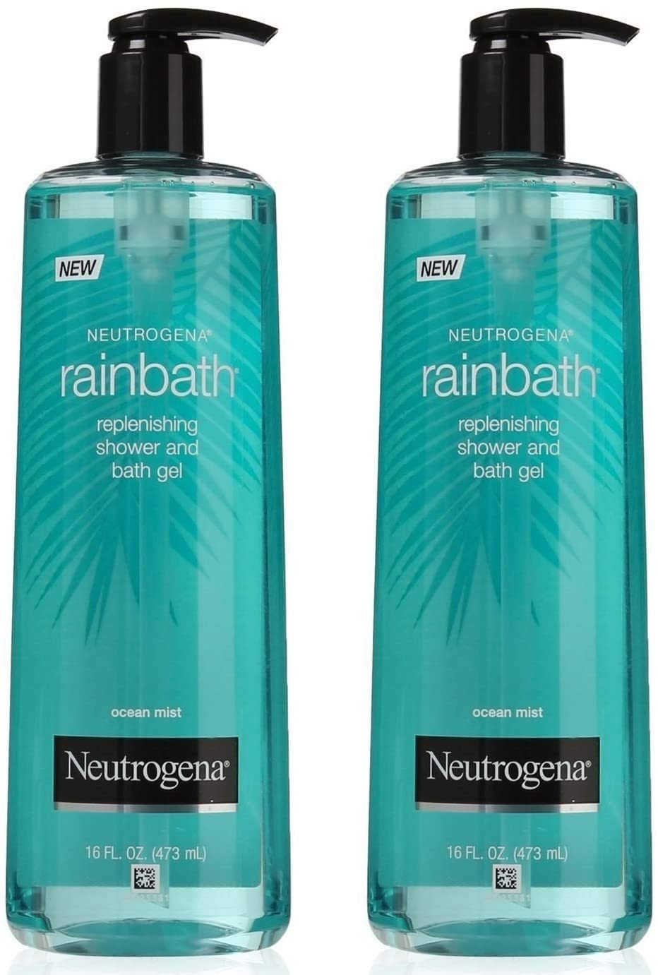 Gel douche Neutrogena Rainbath Ocean Mist, bouteille prête pour douche et bain, effet rafraîchissant.
