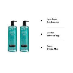 Lot de deux bouteilles Neutrogena Rainbath Ocean Mist pour une routine douche pratique.