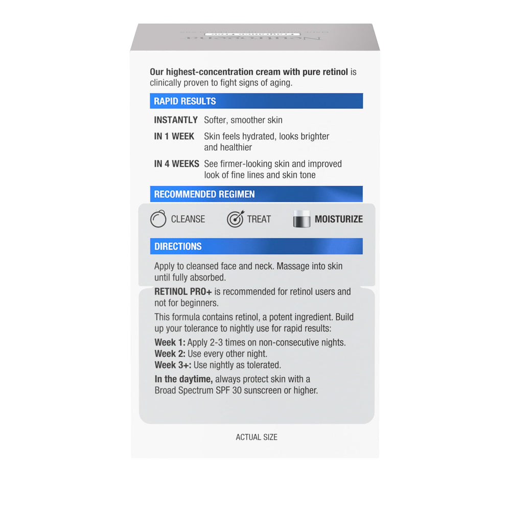 Technologie stabilisée du retinol dans Neutrogena Pro+ pour résultats visibles