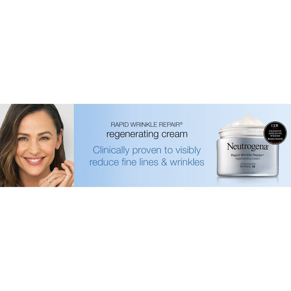 Neutrogena Rapid Wrinkle Repair, application-jour, routine anti-âge quotidienne.