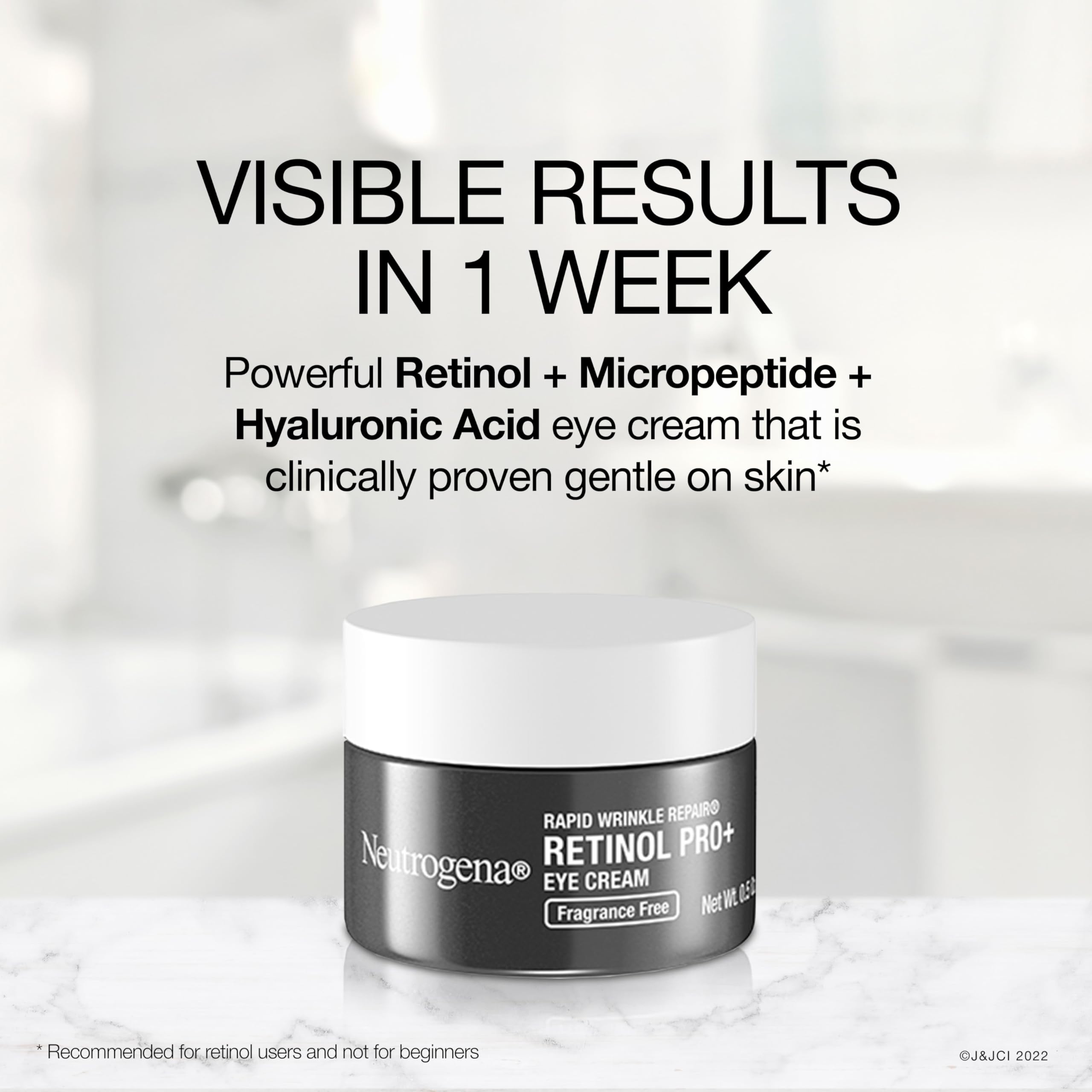 Micropeptide complémentaire dans Neutrogena Rapid Wrinkle Repair, contour des yeux plus lisse.