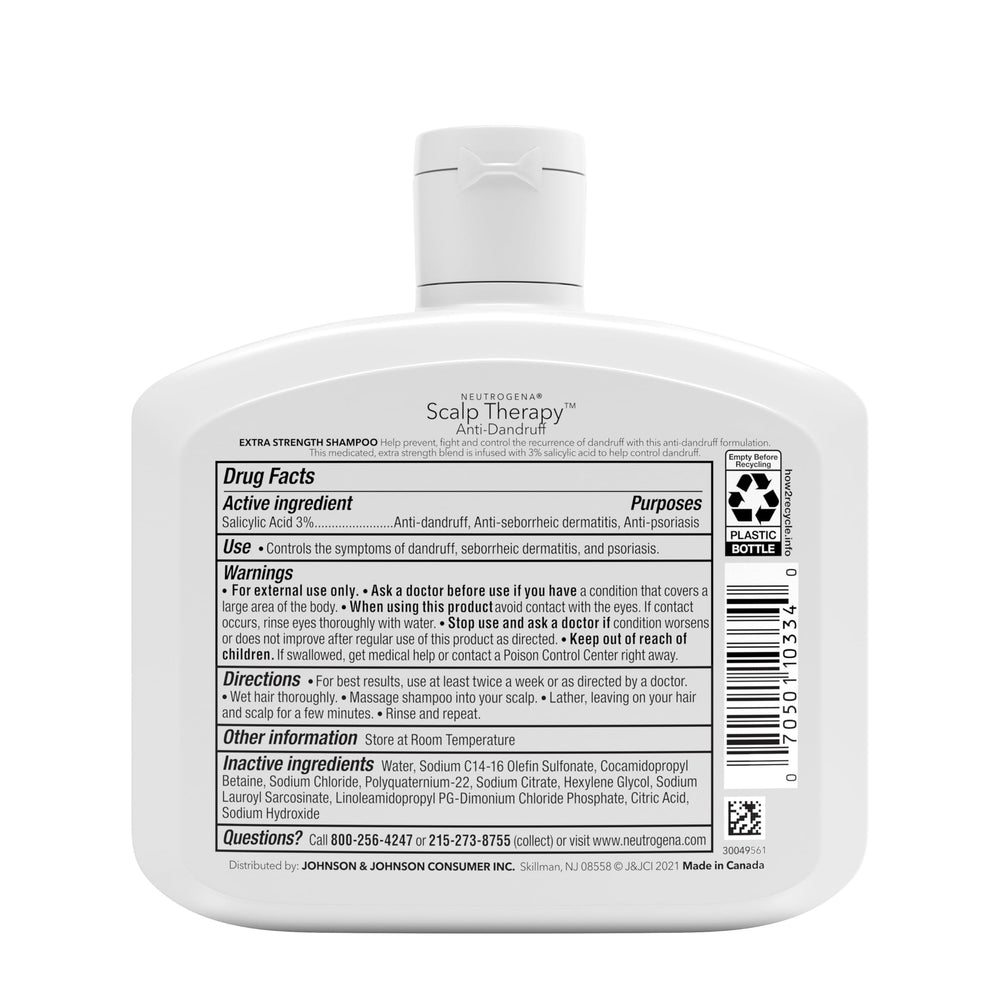 Neutrogena Scalp Therapy résultat propre après lavage, cheveux nets.