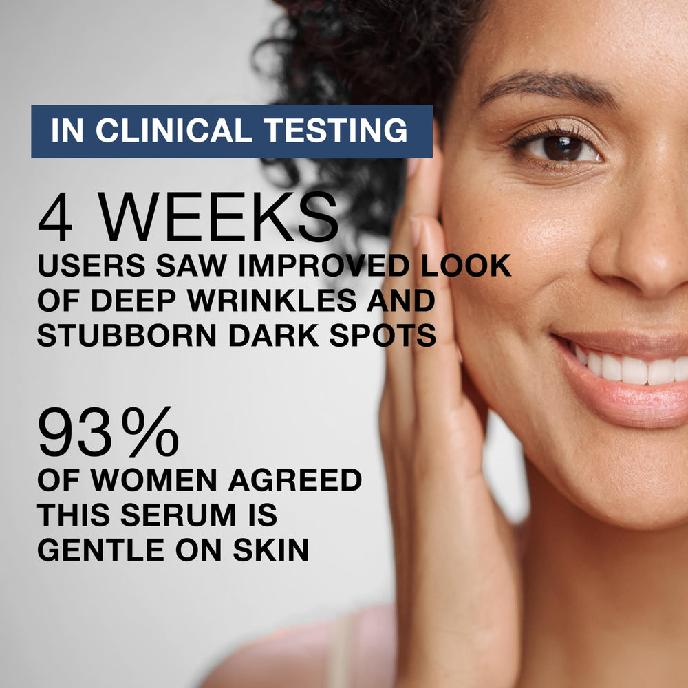 Sérum Neutrogena Pro+ sur le visage, texture légère et absorption rapide.