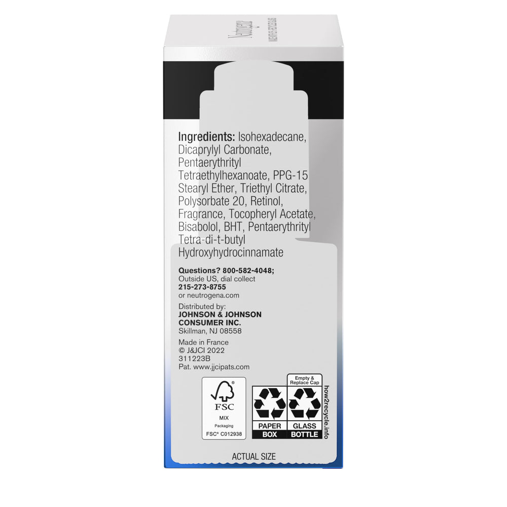 Visage lumineux après l’application du sérum Neutrogena Pro+.