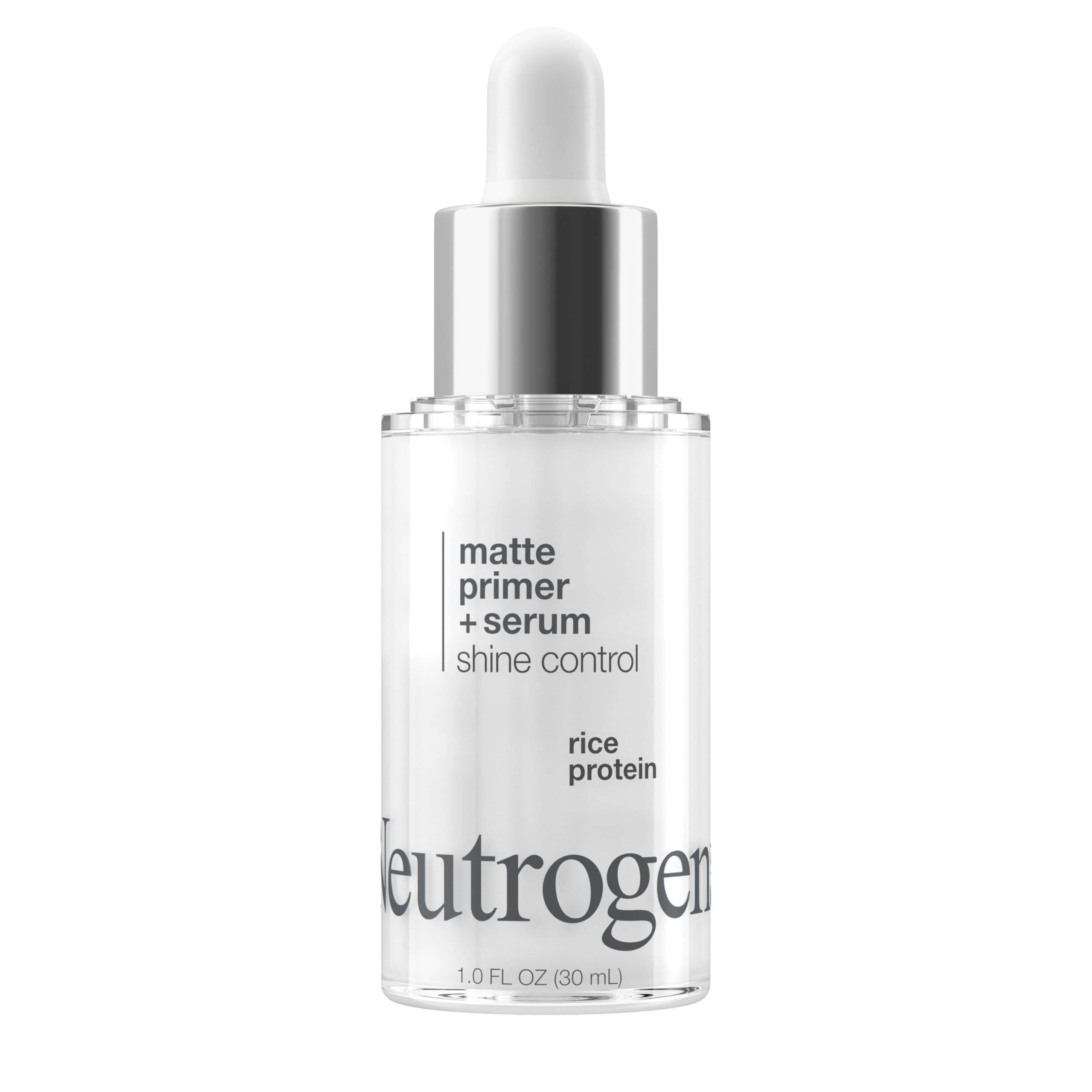 Neutrogena Shine Control bouteille-serum matte, texture lisse prête pour le maquillage.