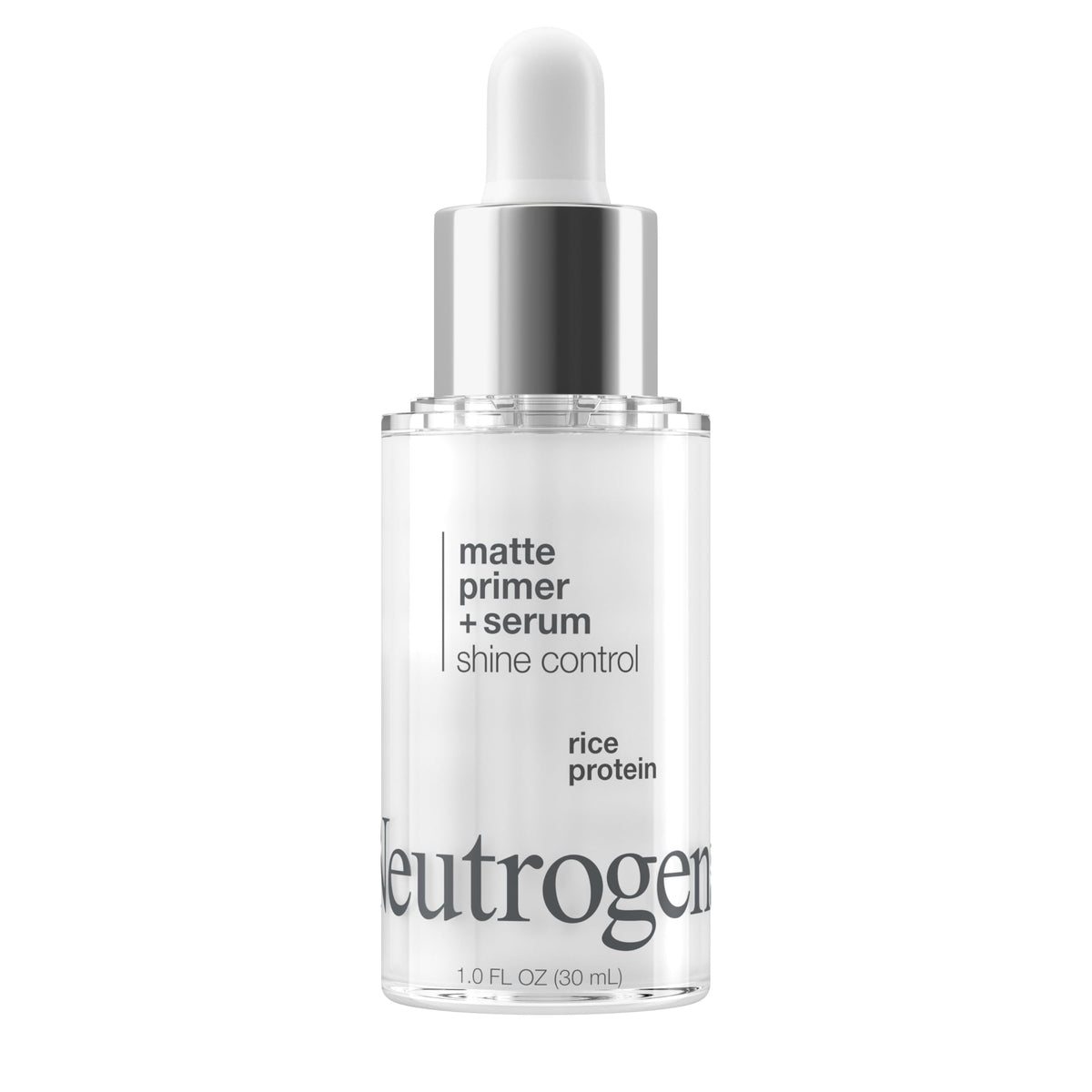 Neutrogena Shine Control bouteille-serum matte, texture lisse prête pour le maquillage.