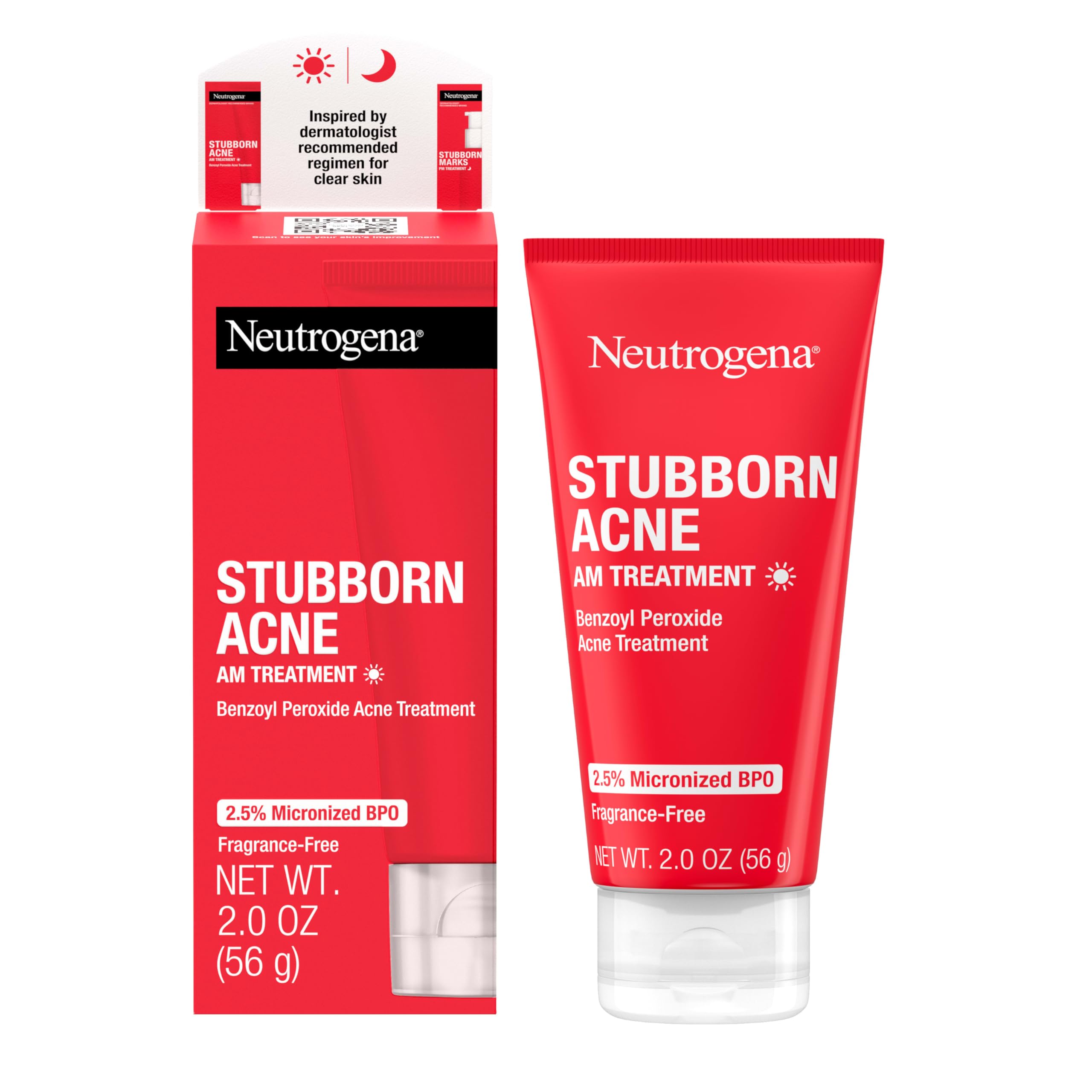 Neutrogena Stubborn Acne AM Treatment bottle with oil-free daytime formula