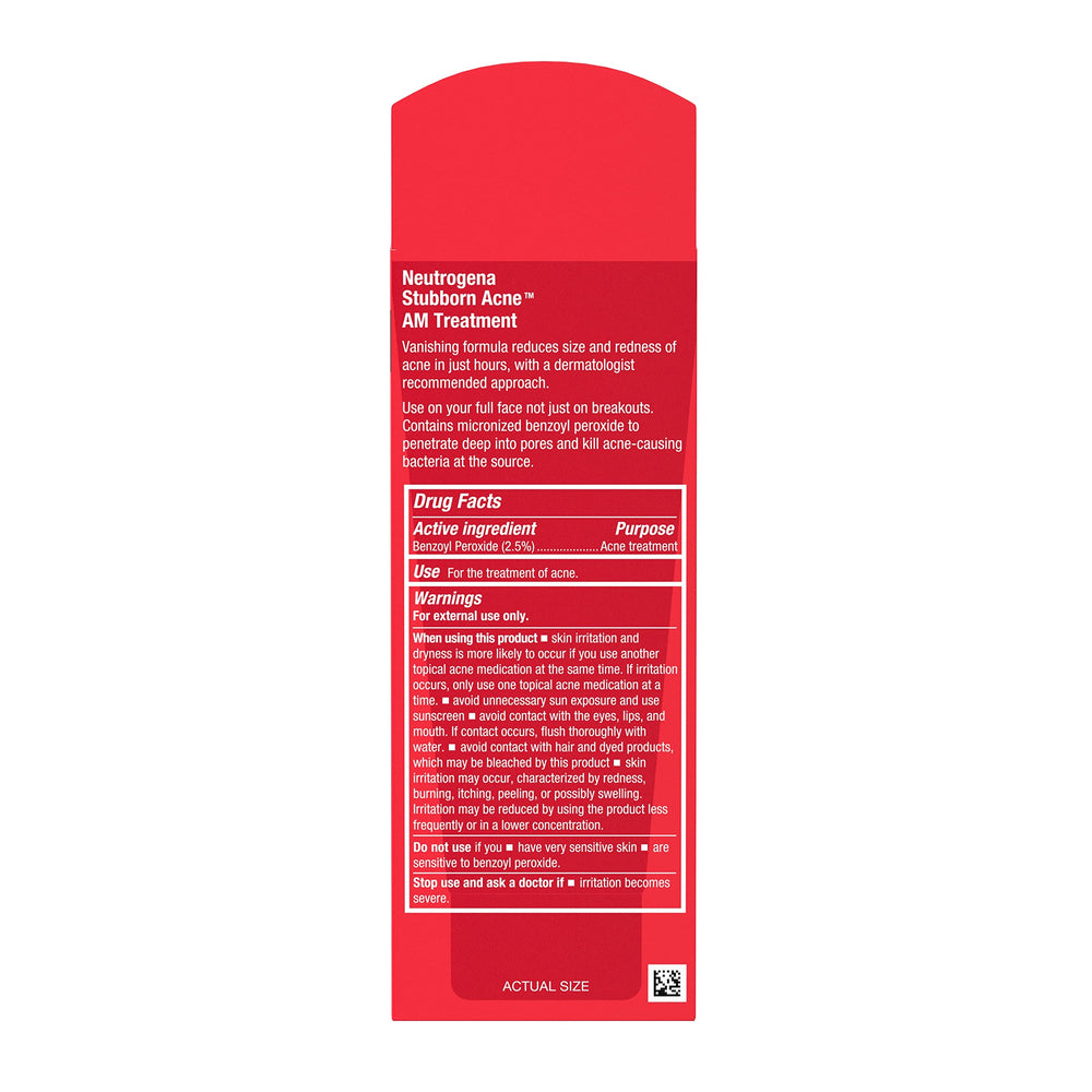 Neutrogena Stubborn Acne AM Treatment on skin after application