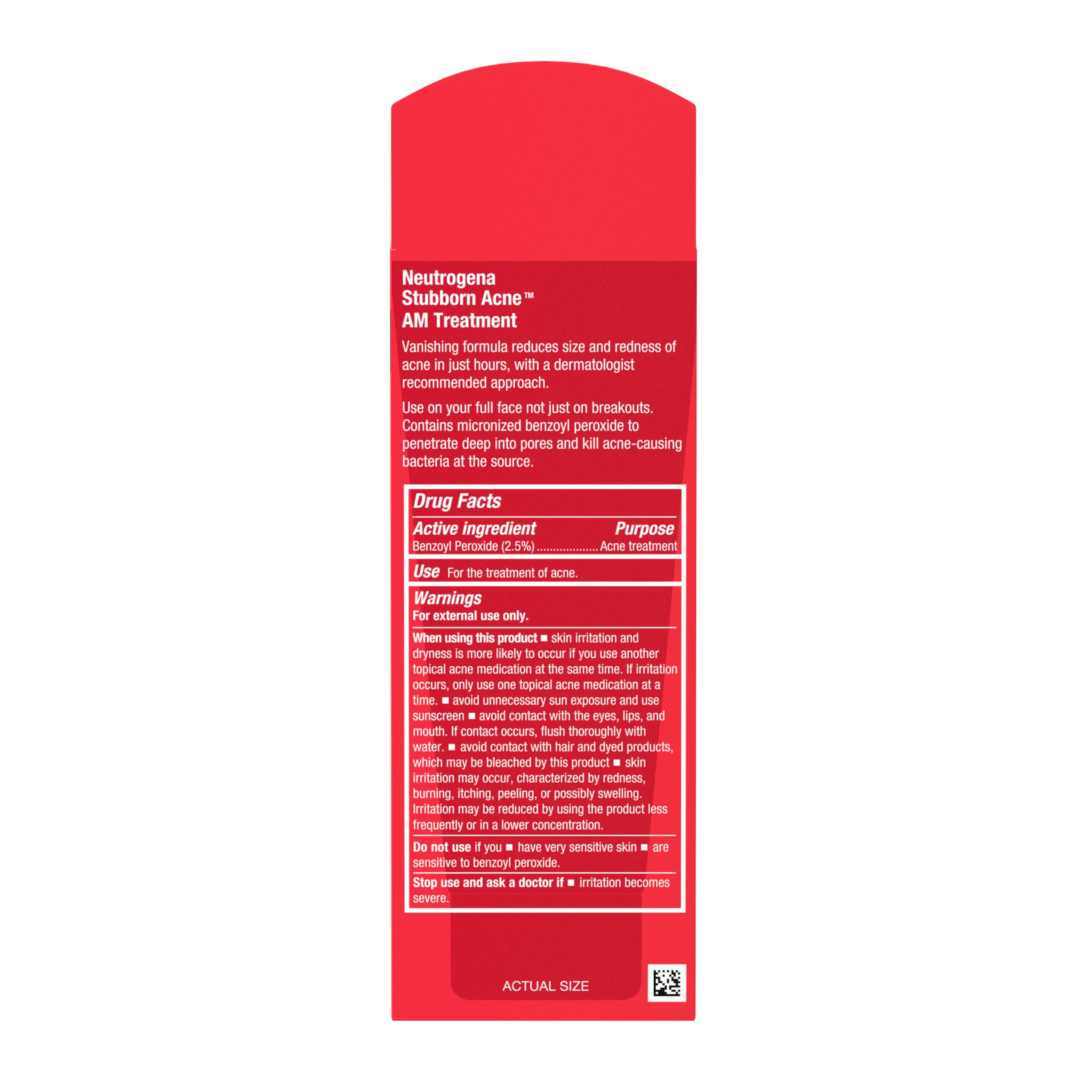 Neutrogena Stubborn Acne AM Treatment vanishing formula on skin
