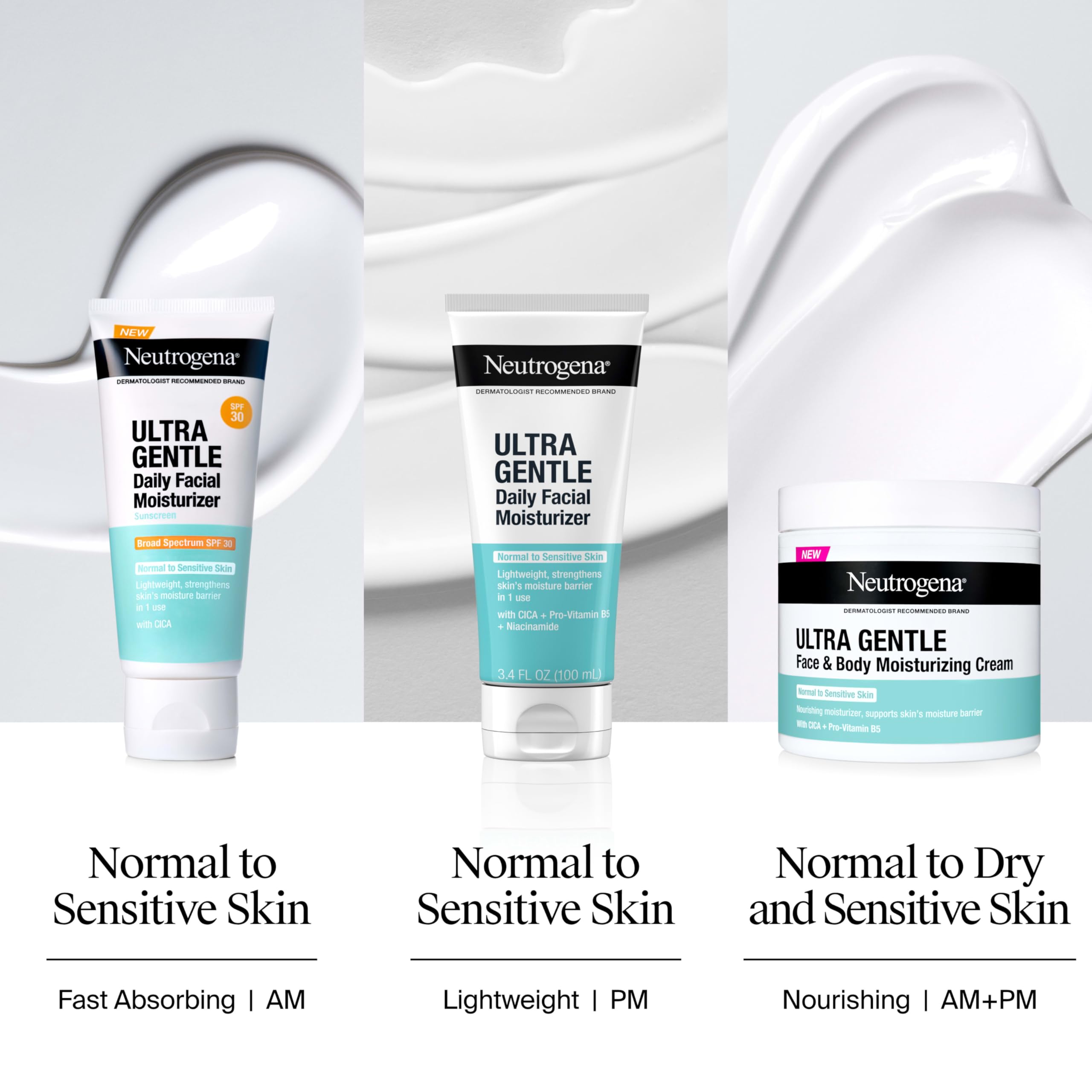 Neutrogena Ultra Gentle, application avant exposition 15 minutes.