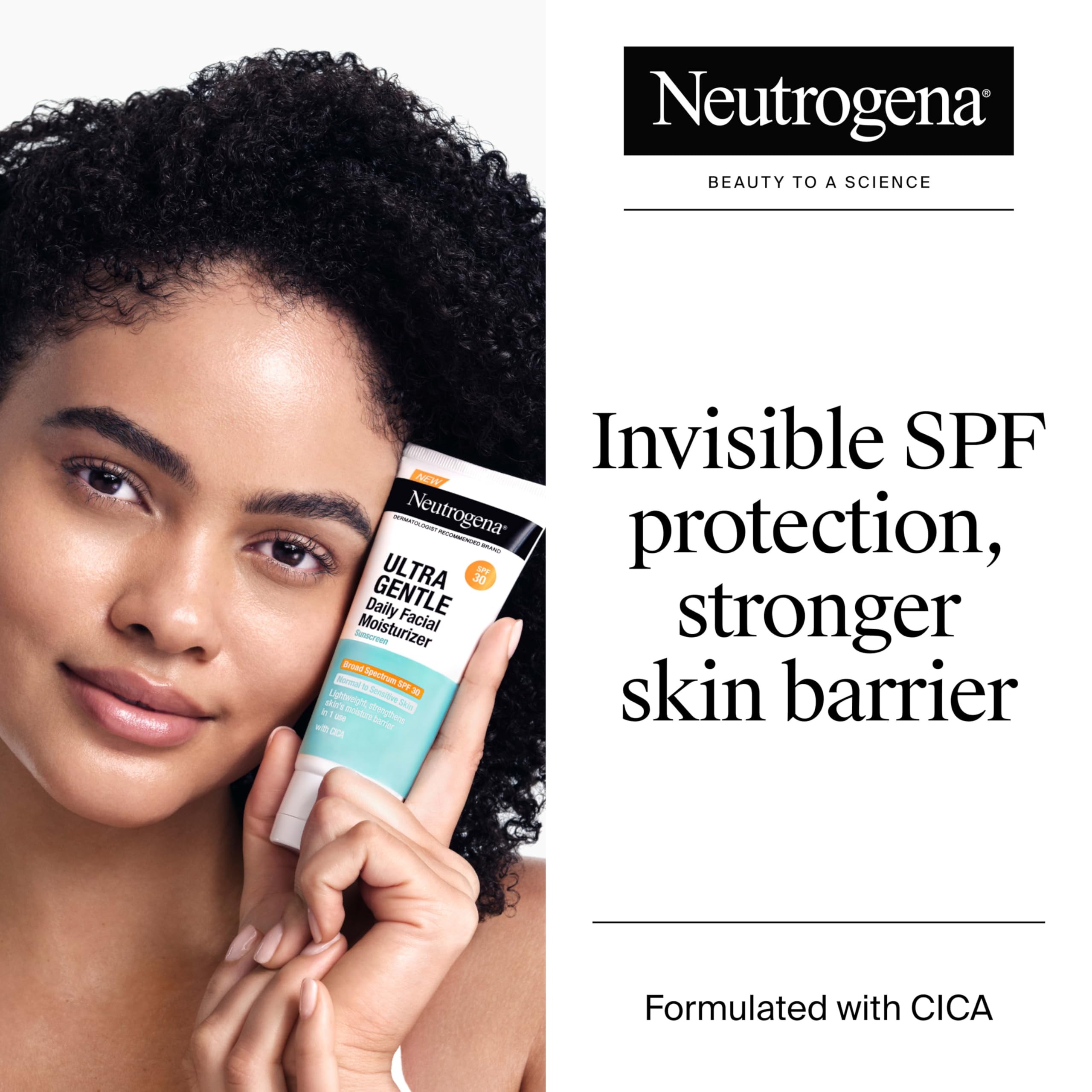 Neutrogena Ultra Gentle avec CICA, hydratation douce pour peau sensible.