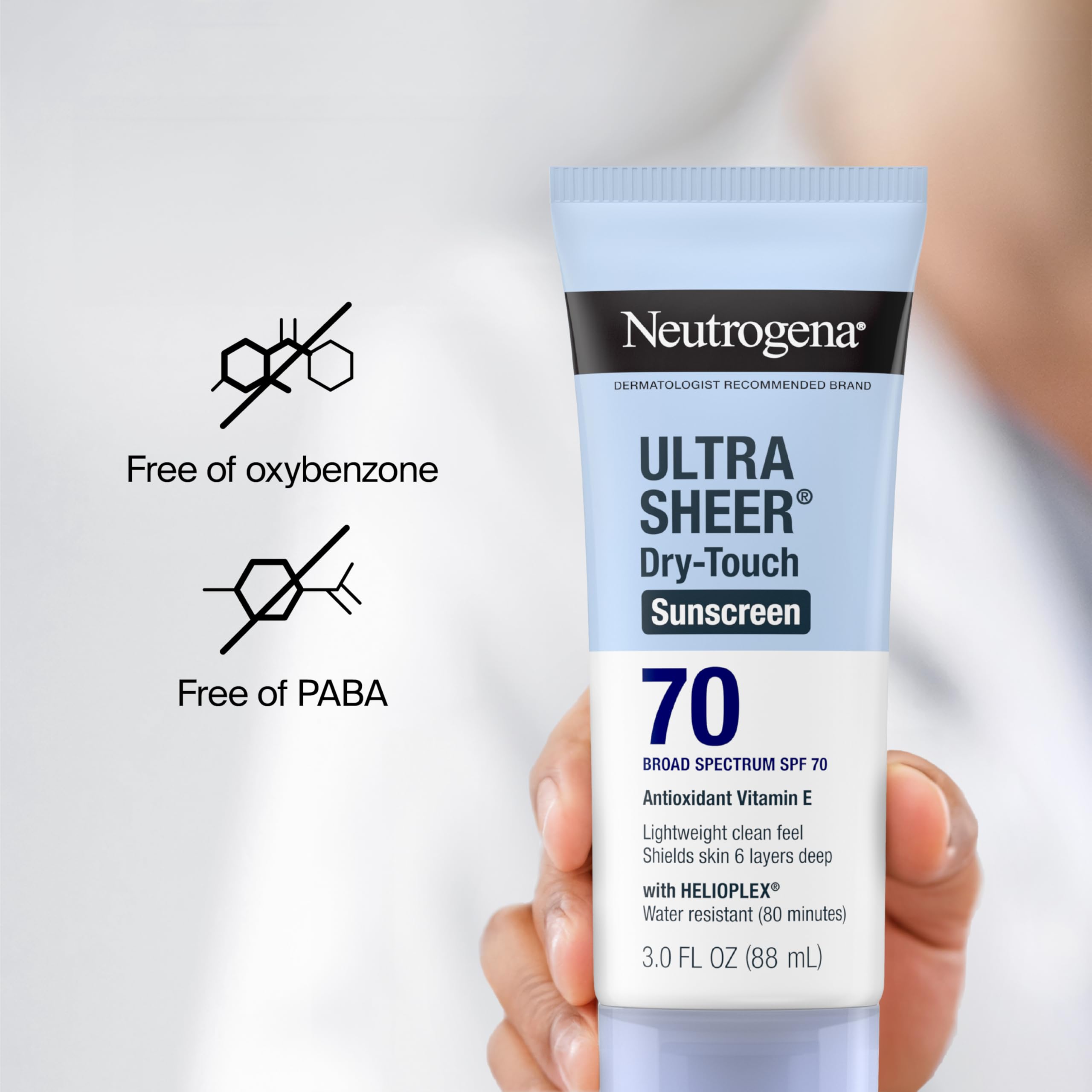 Water-resistant Neutrogena sunscreen suitable for outdoor activities.