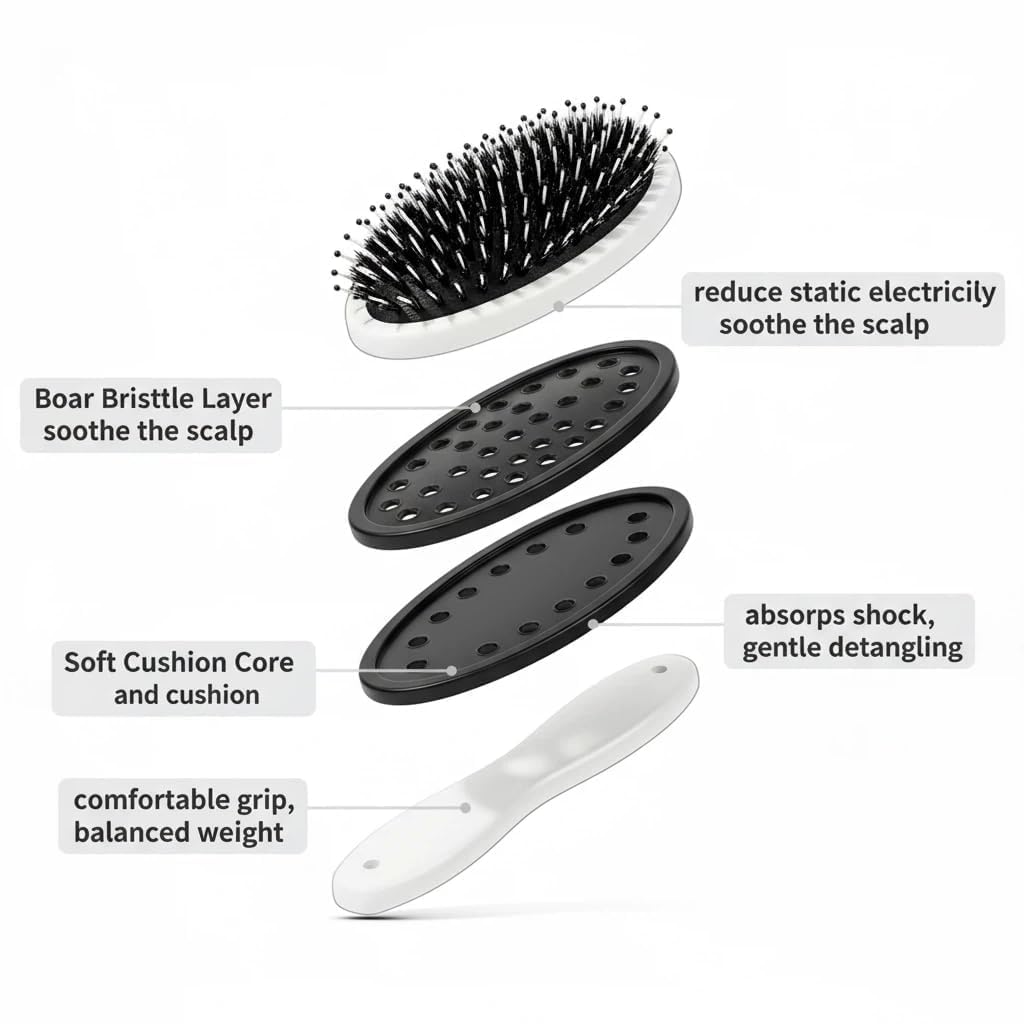 Brosse Nevecen avec coussin d air pour massage du cuir chevelu