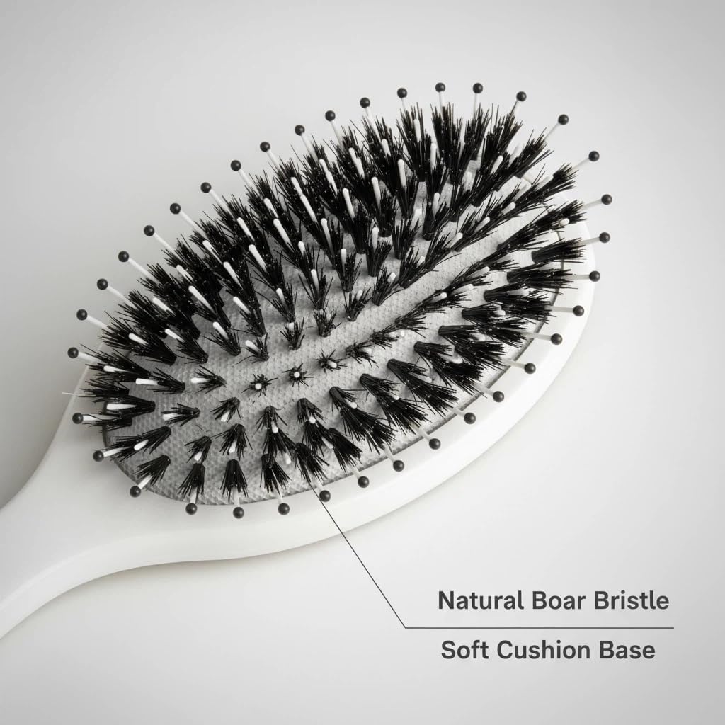 Brosse Nevecen en nylon antistatique réduisant les frisottis et la casse
