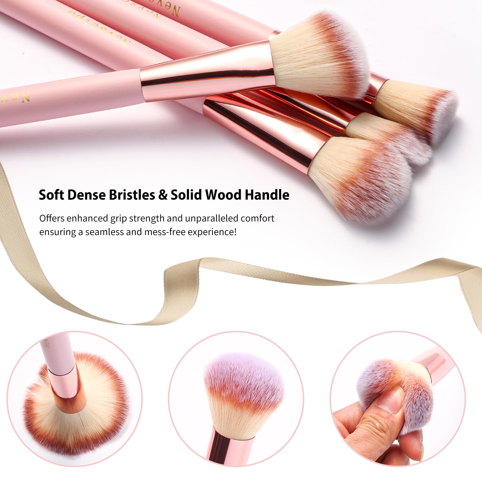 NEVSETPO pochette maquillage rose cuir synthétique, rangement pratique en voyage.