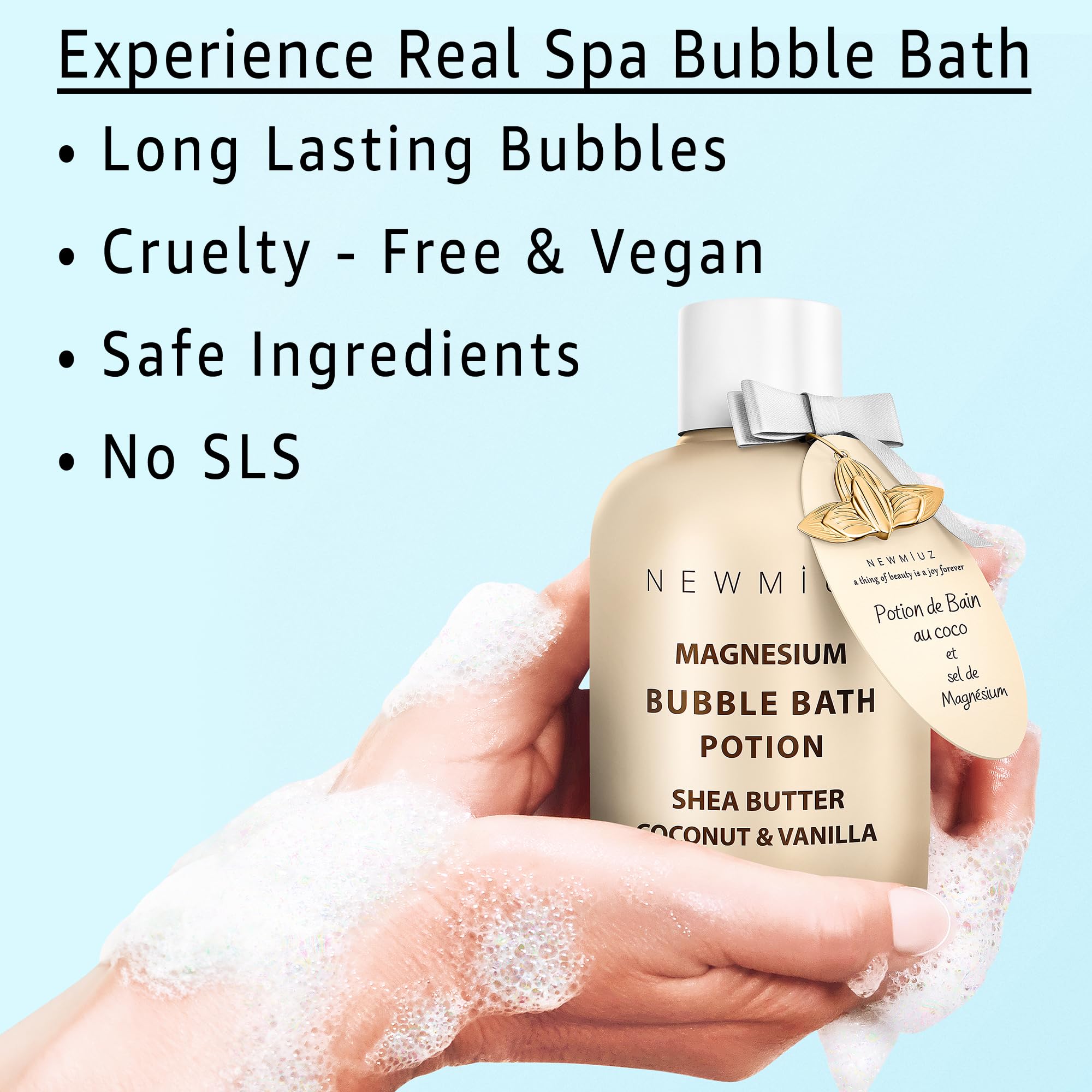 New Miuz bain-bulle crème hydratante: douceur pour peau sèche