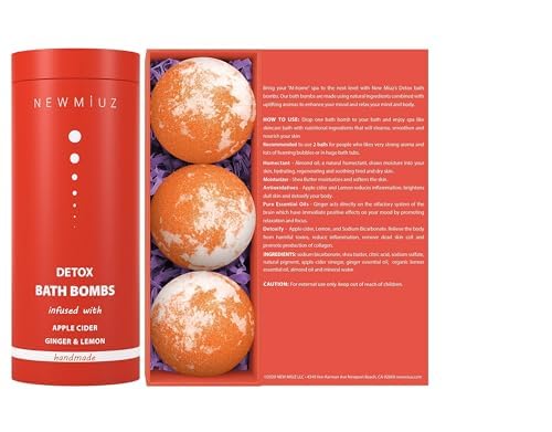 New Miuz bombe-bain détox pomme cidre gingembre citron, enrichie au beurre de karité.