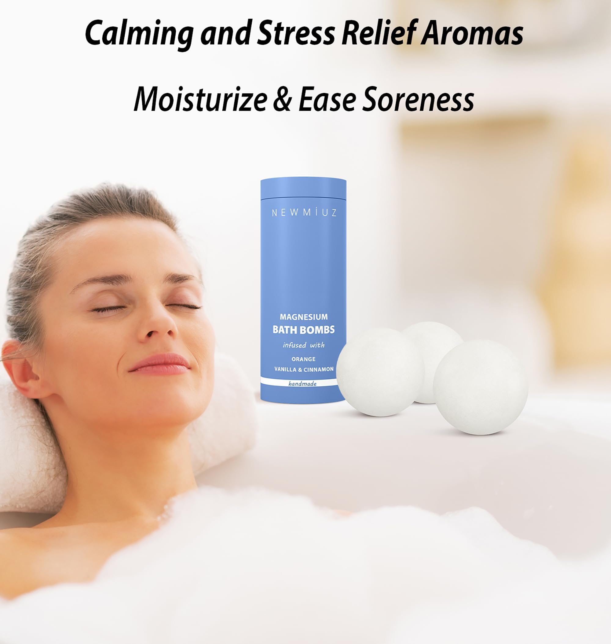 New Miuz bombe-bain vanille cannelle orange : parfum reconfortant pour detente