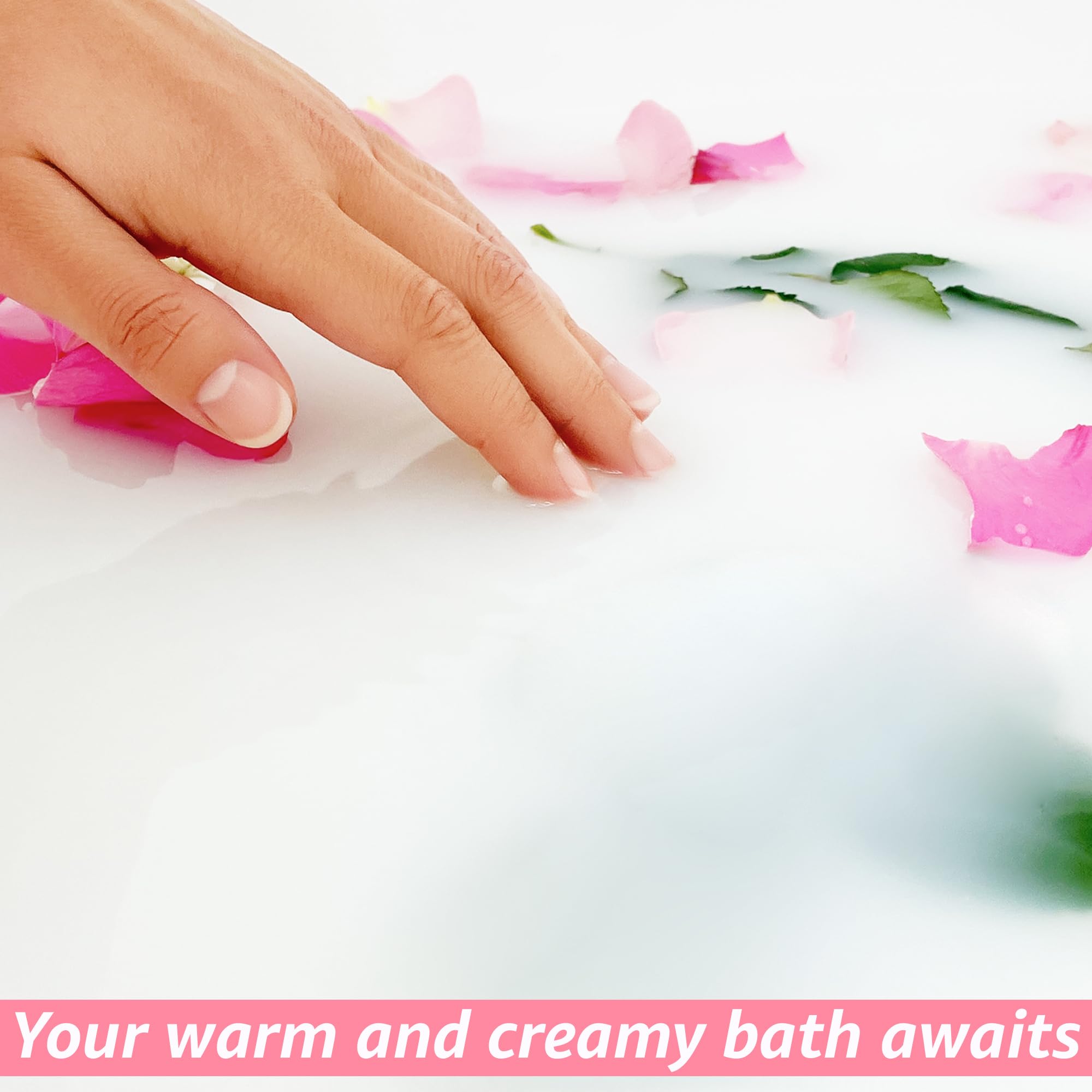 New Miuz pot lait rose prêt à verser pour bain relaxant.