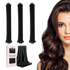 NEW NOAM ensemble 3 rouleaux sans chaleur et echarpe satin pour coiffure nocturne
