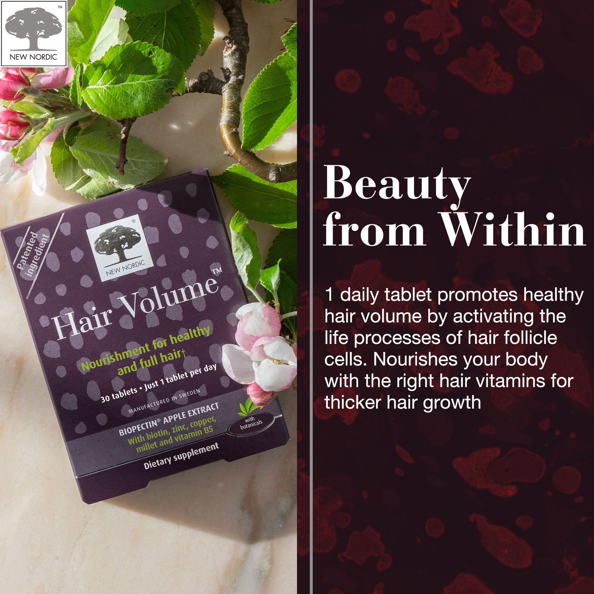 New Nordic Apple Extract Procyanidin B2 : extrait naturel bénéfique pour cheveux et peau.