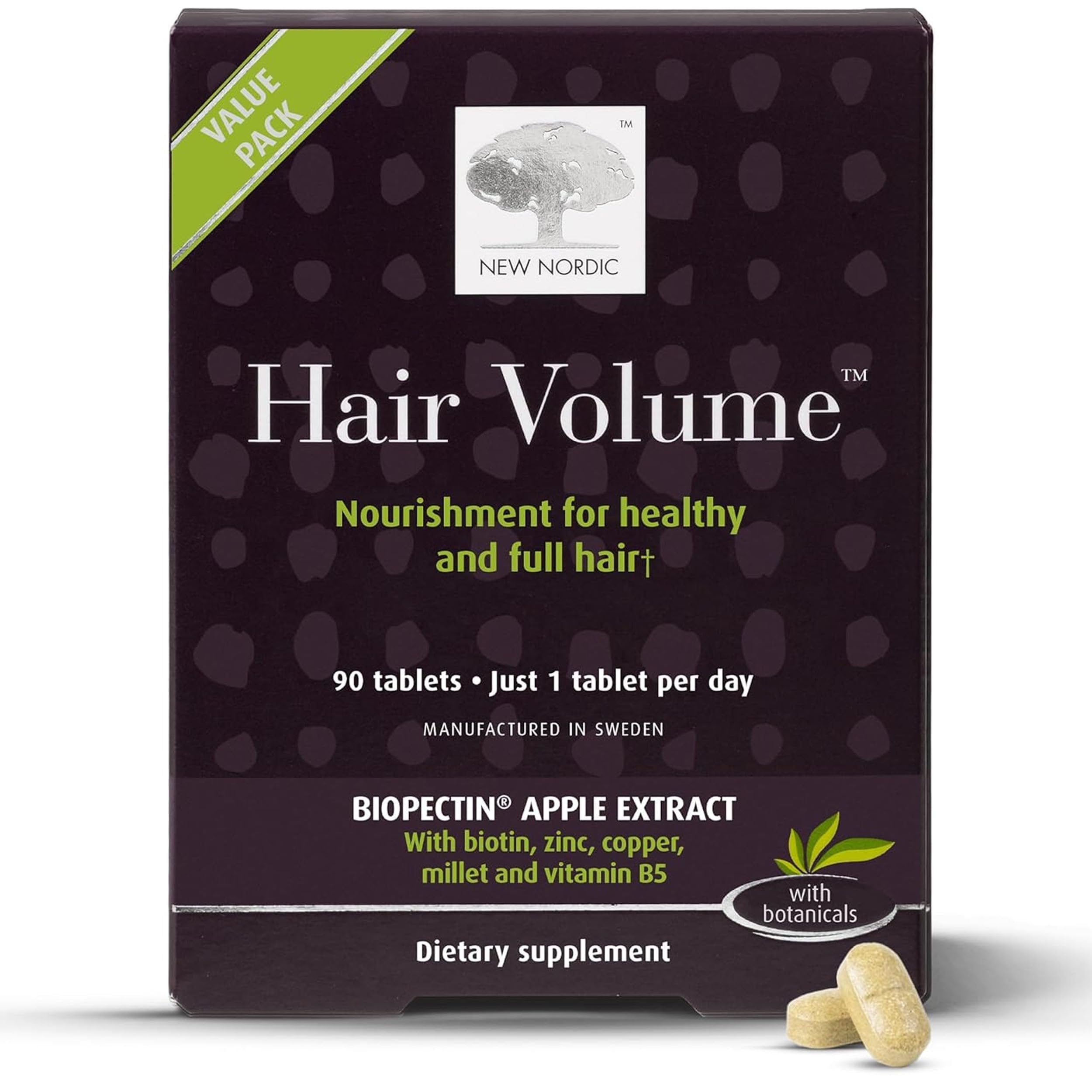 NEW NORDIC tablettes-volume-cheveux-bouteille, soutien potentiel au volume capillaire.