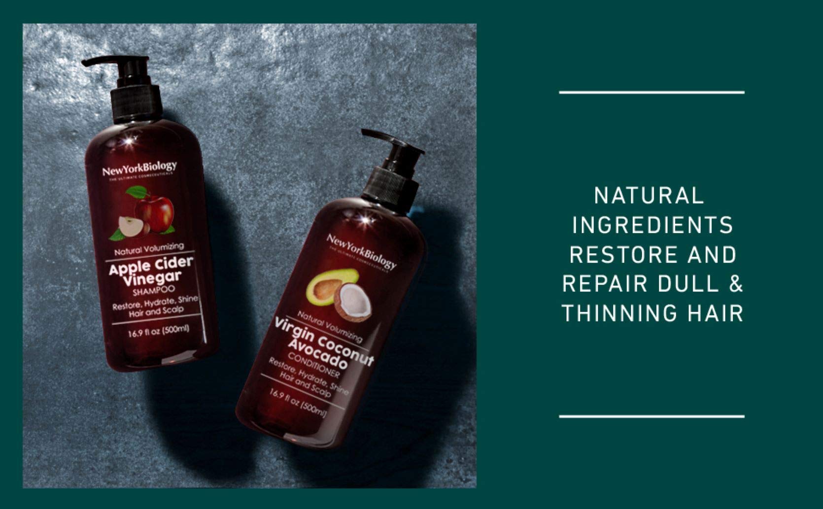 New York Biology Apple Cider Vinegar Shampoo hair gloss benefits from lightweight formula.