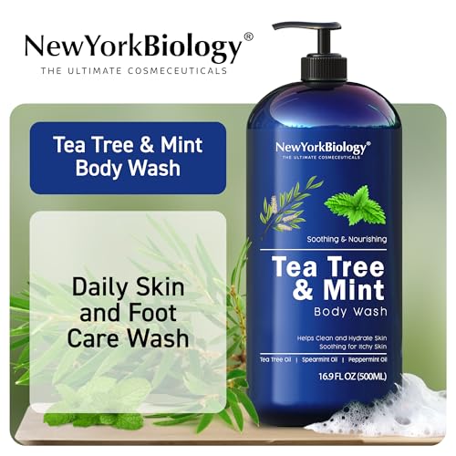 NEW YORK BIOLOGY Tea Tree Mint Body Wash, soin doux pour peau sensible et sèche.