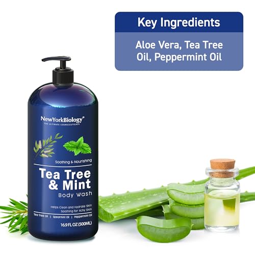 NEW YORK BIOLOGY Tea Tree Mint Body Wash, parfum menthe vivifiant après la douche.