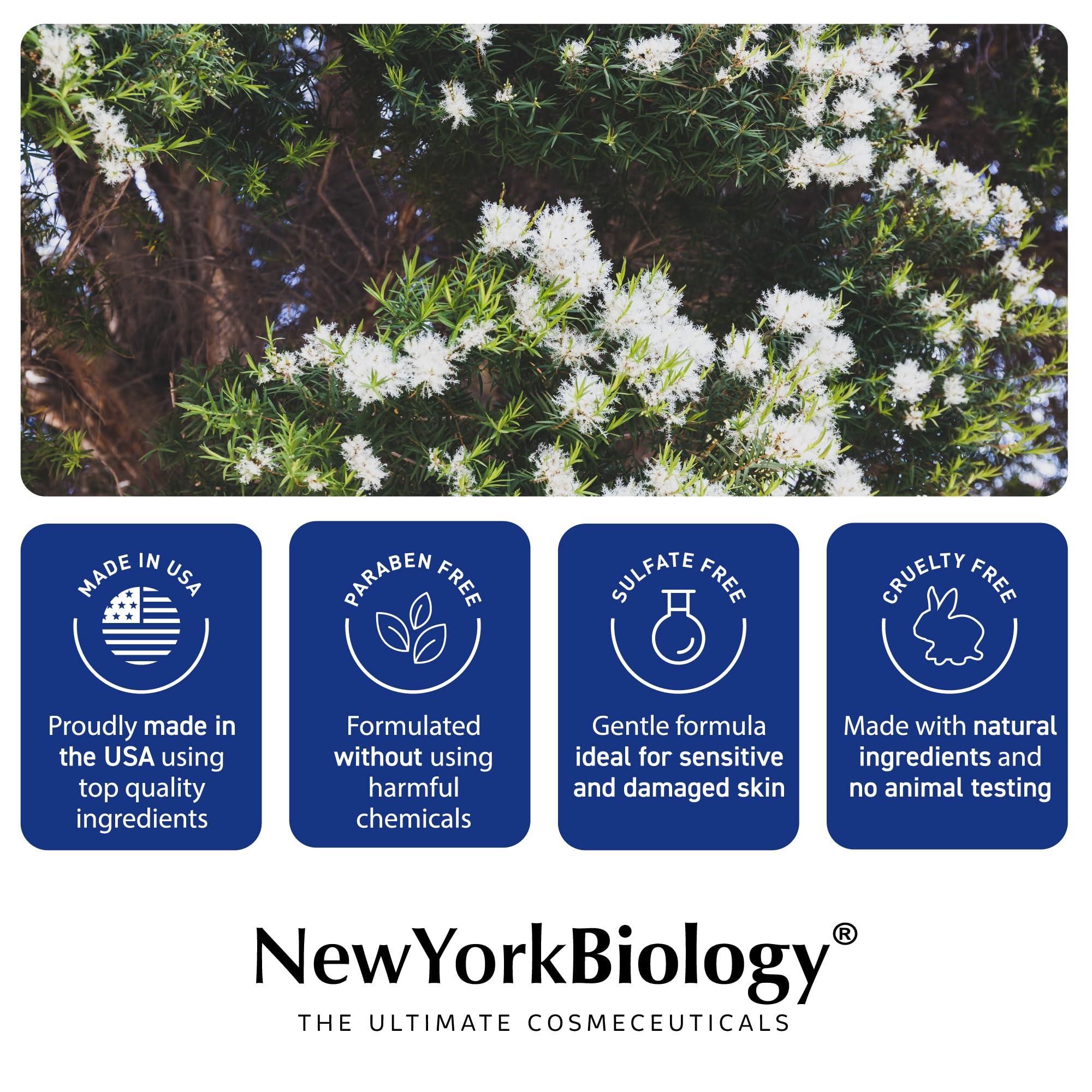 NEW YORK BIOLOGY Tea Tree Mint Body Wash, sensation hydratante et rafraîchissante au quotidien.