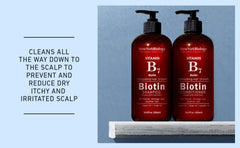New York Biology Biotin Conditioner showing anti-dandruff action on oily roots.