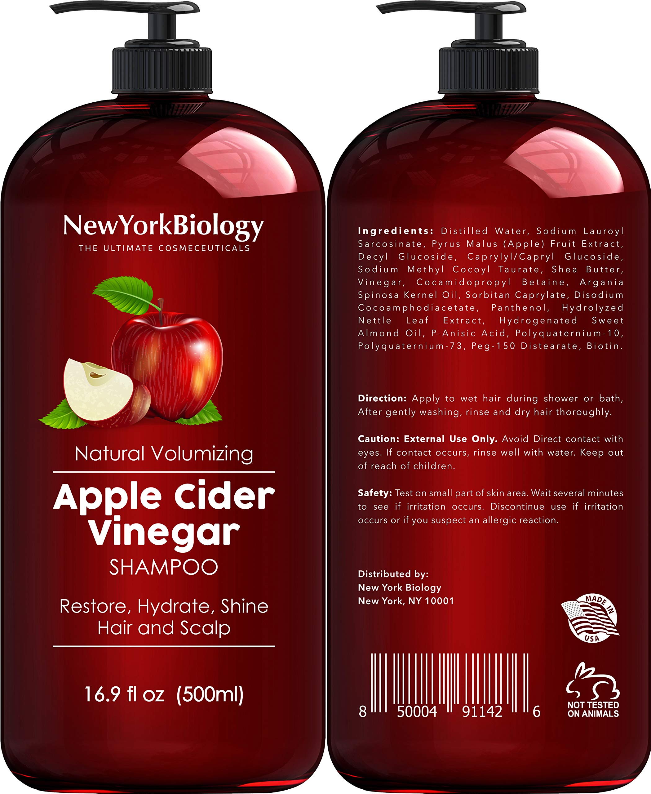 New York Biology Après-shampooing huile de coco et avocat, hydratation nourrissante.