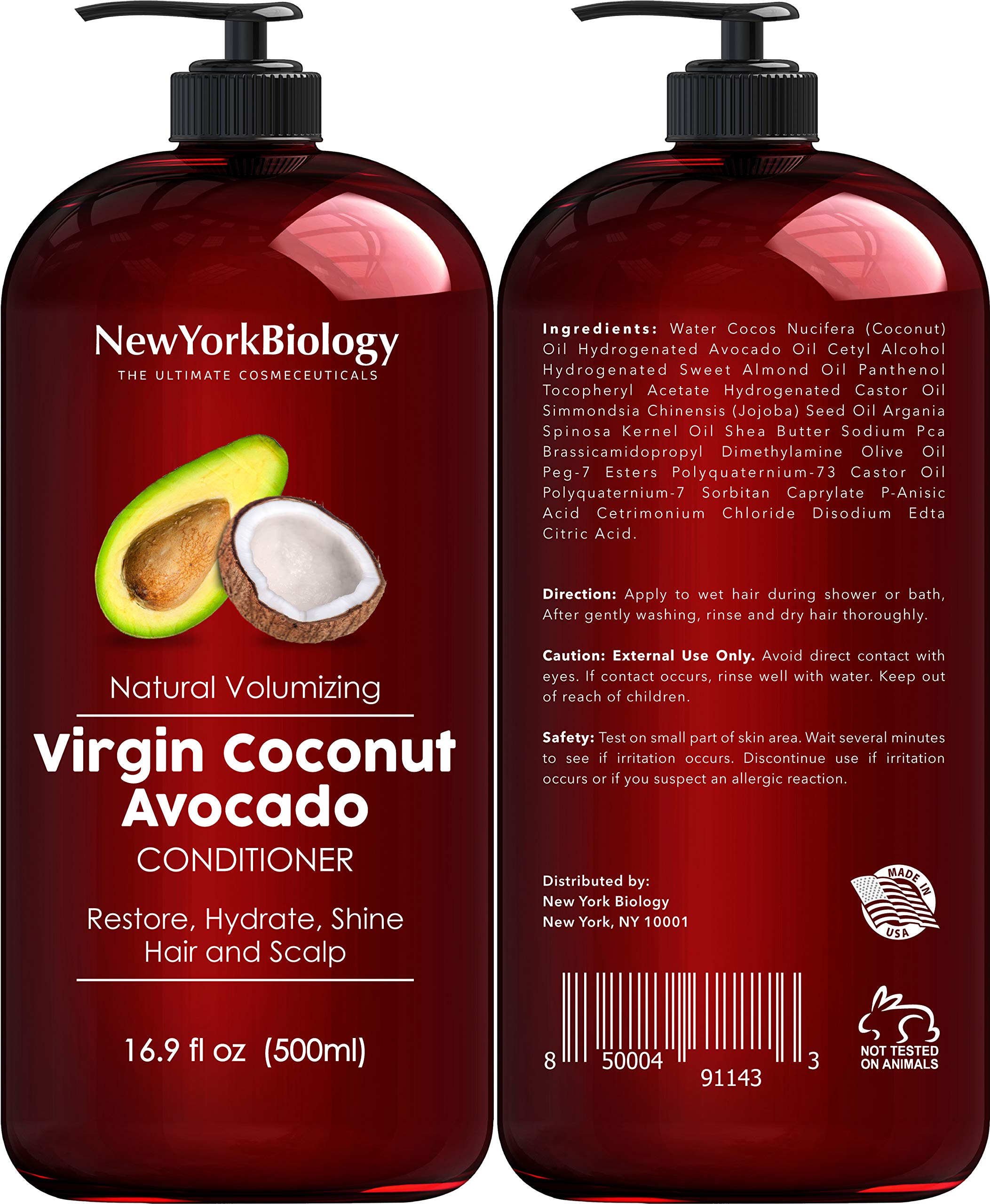 New York Biology En duo shampoing et après-shampooing, packaging clair et pratique.