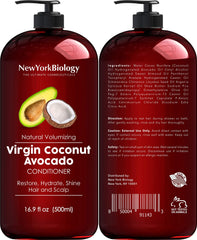 New York Biology En duo shampoing et après-shampooing, packaging clair et pratique.