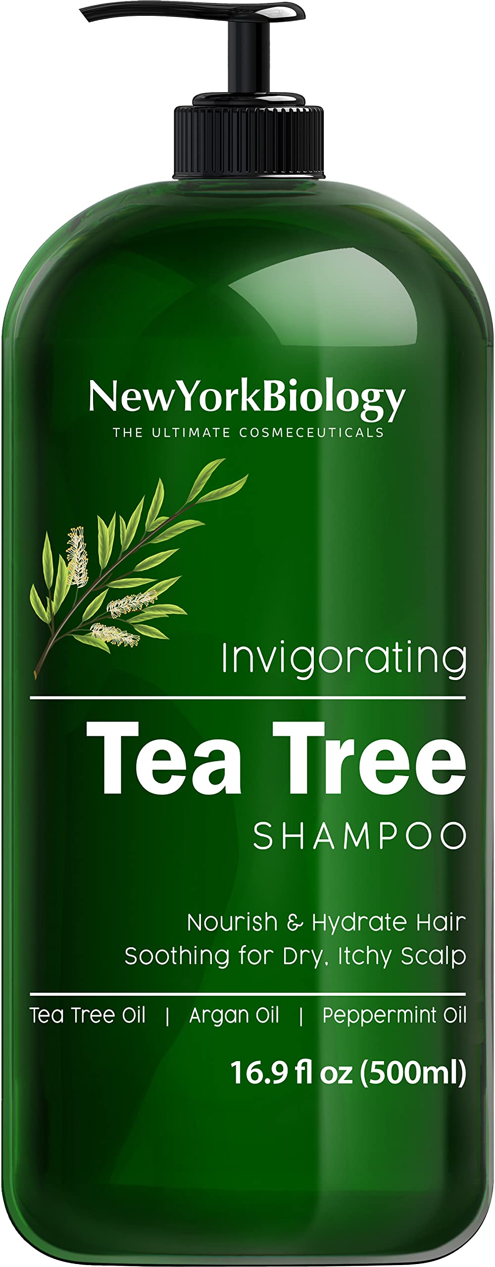 Shampoing NEW YORK BIOLOGY arbre à thé, bouteille clarifiante pour cheveux propres et sains