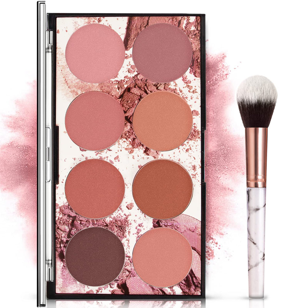 NewBang palette blush 8 couleurs matte, rendu naturel et longue tenue.
