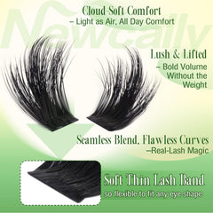Newcally Bande Cils Fin Flexible, s'adapte à toutes les paupières sans irritation.