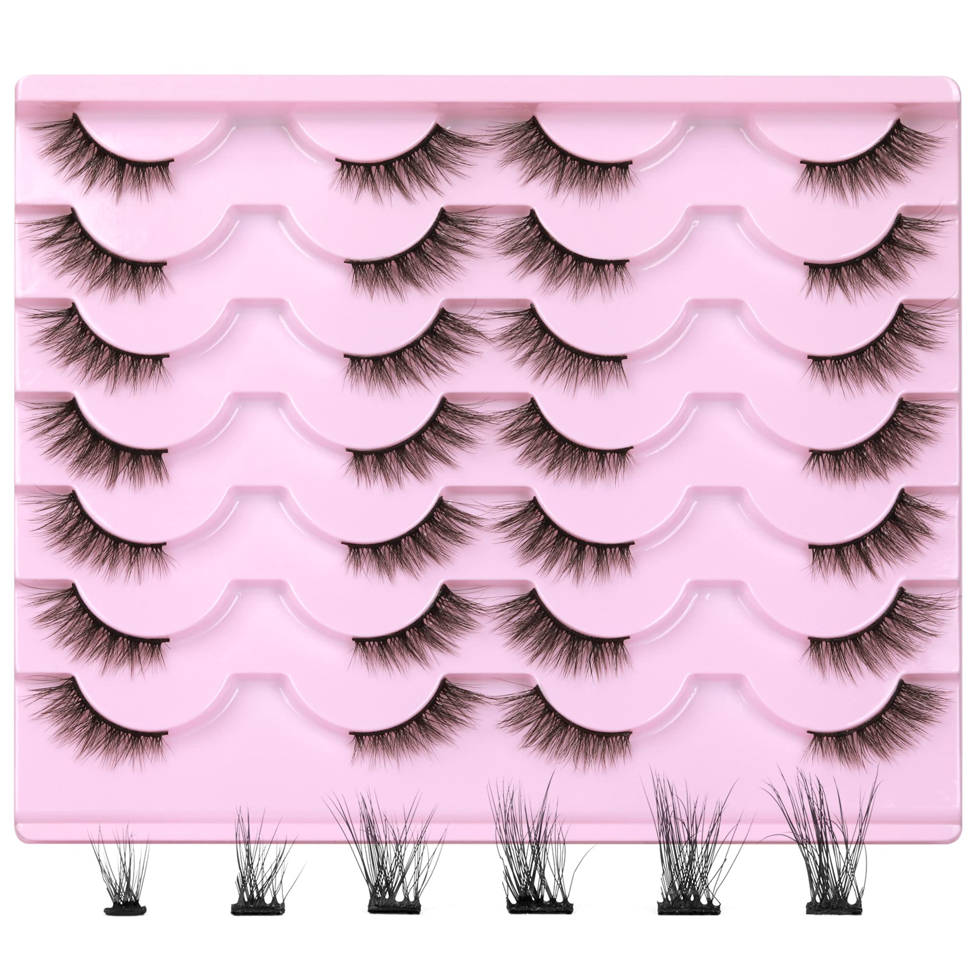 Newcally demi-cils vison naturel pour un regard œil de chat subtil.
