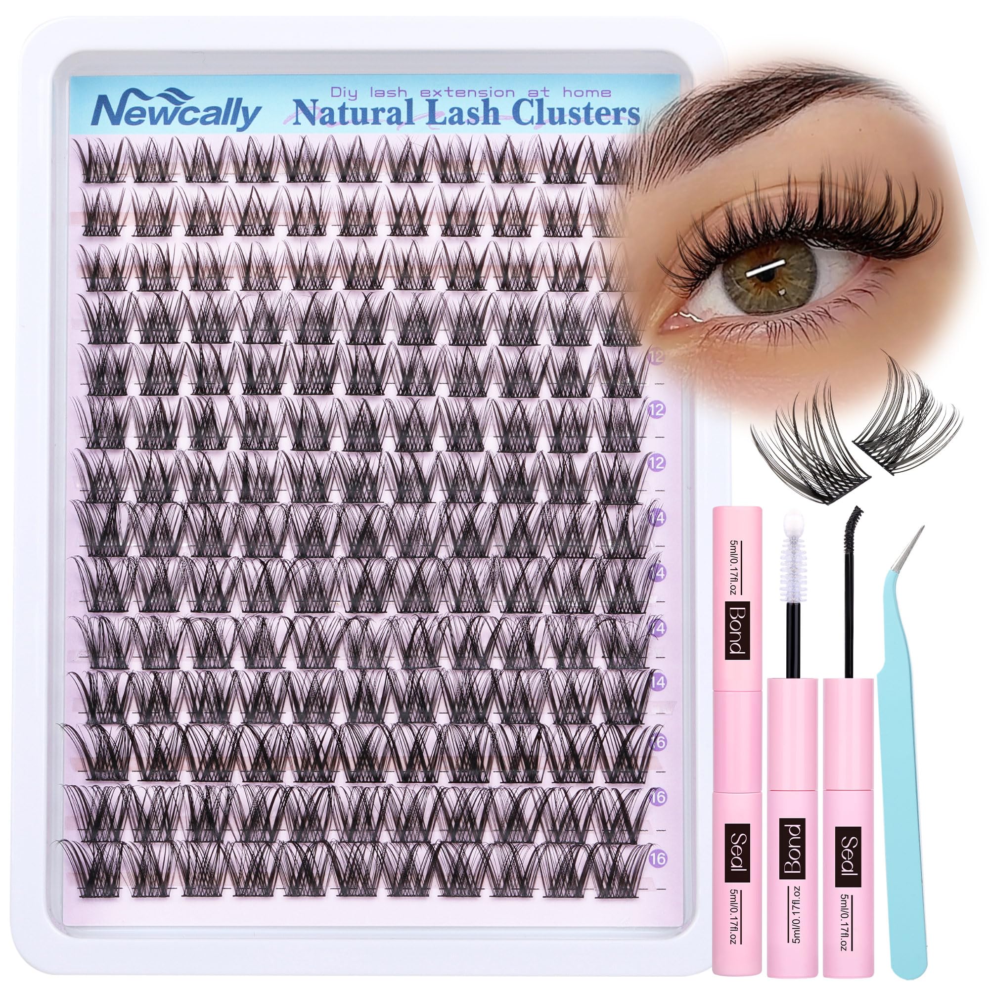 Newcally kit clusters cils wispy naturel pour look quotidien et discret