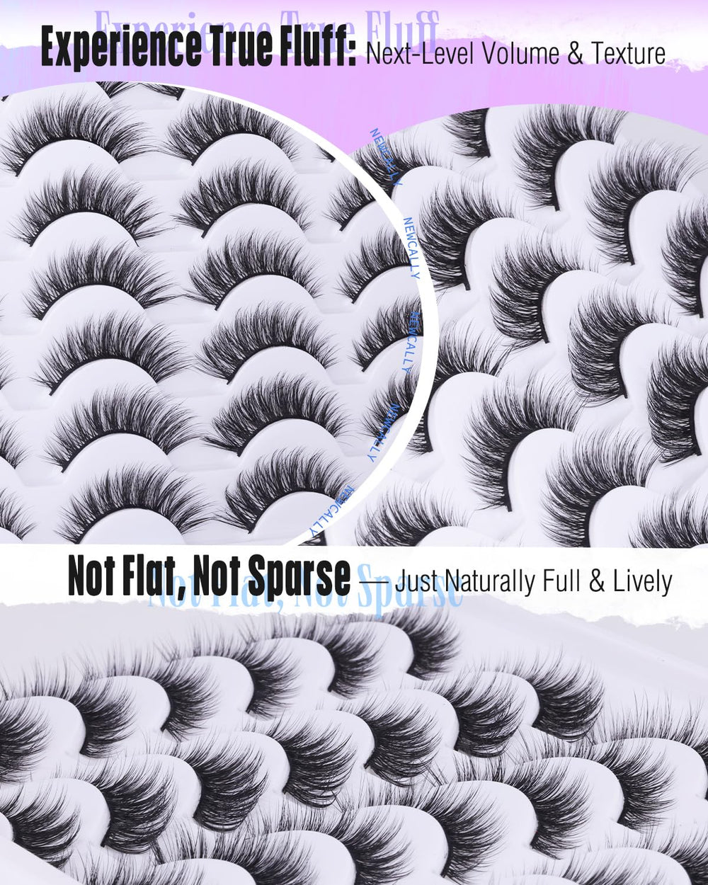 Newcally Lashes bande coton fin pour un port confortable toute la journee