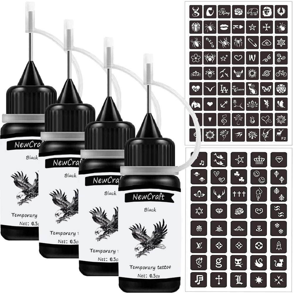 NewCraft bouteilles d'encre noire 15 ml, application facile et propre.