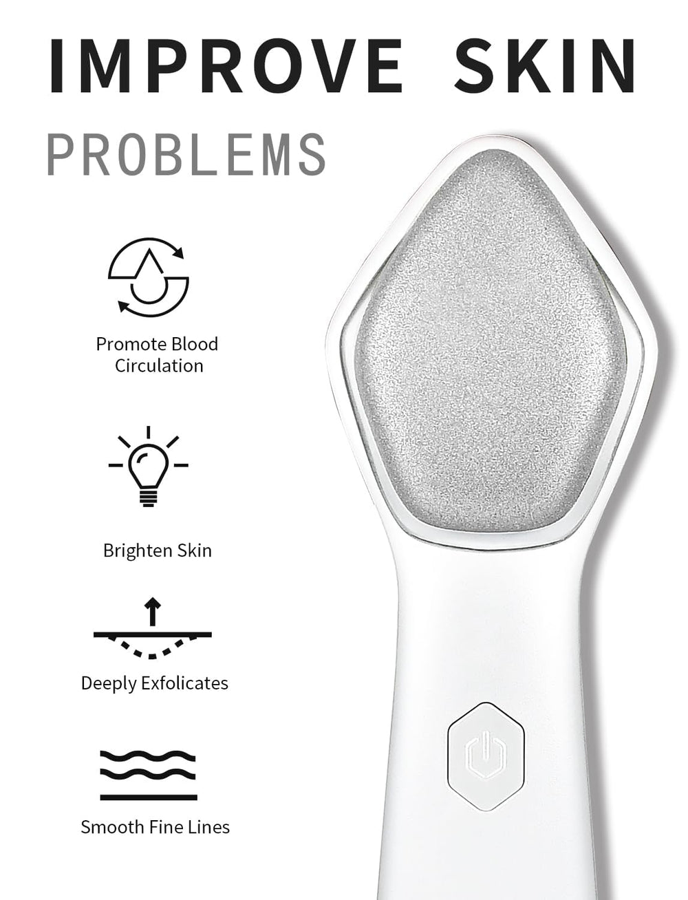 NEWDERMO Microdermabrasion Pro – étanche IPX6, nettoyage facile sous l'eau courante