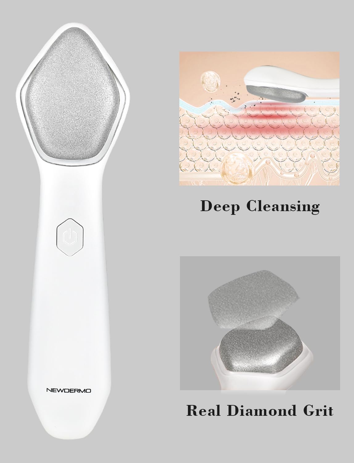 NEWDERMO Microdermabrasion Pro – tête diamant adaptée pour zones sensibles et nez