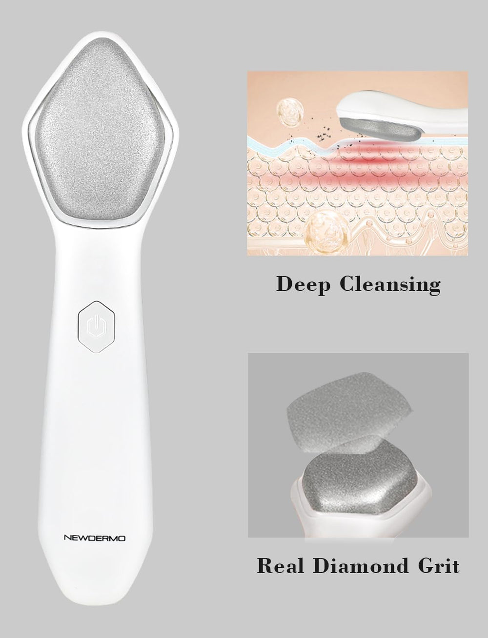 NEWDERMO Microdermabrasion Pro – tête diamant adaptée pour zones sensibles et nez