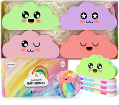 NEWFEIFAN bombes-bain rainbow pour enfants, expérience colorée et sûre pendant le bain.