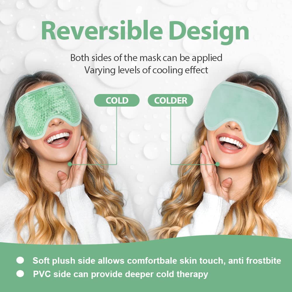 NEWGO masque froid yeux avec attache réglable pour un maintien sûr.