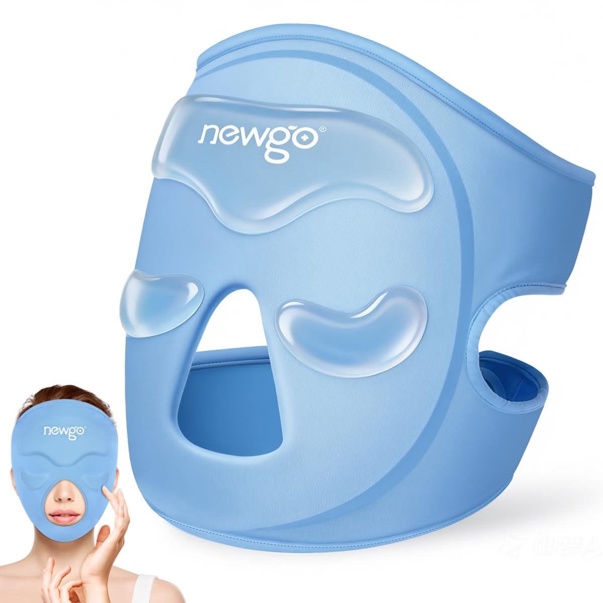 NEWGO Masque Glace Visage zone-front-yeux pour dégonfler les poches et fatigue