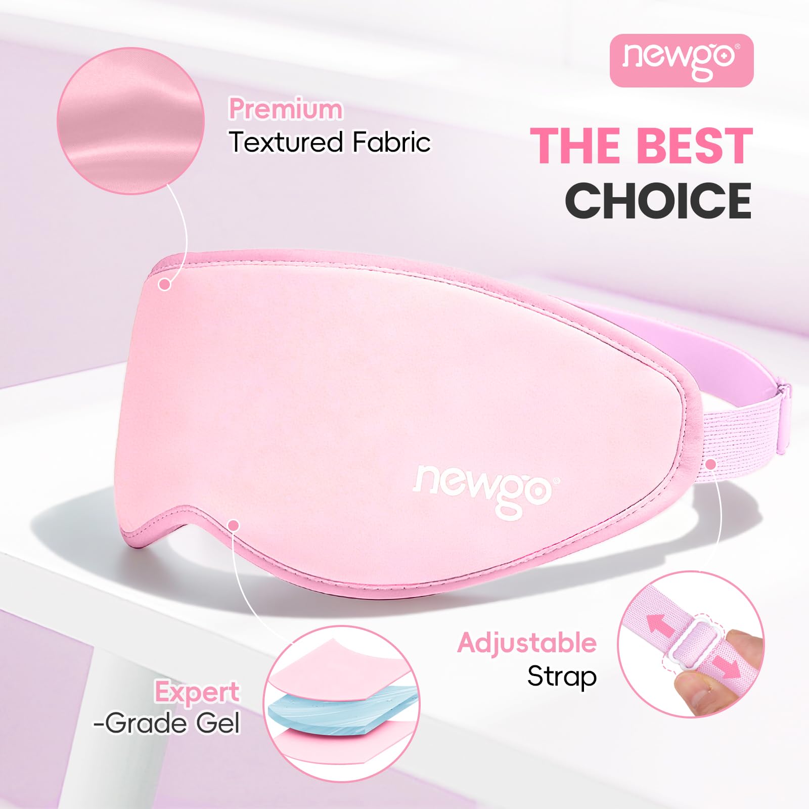 NEWGO masque yeux gel rafraîchissant, atténue les poches et fatigue visuelle