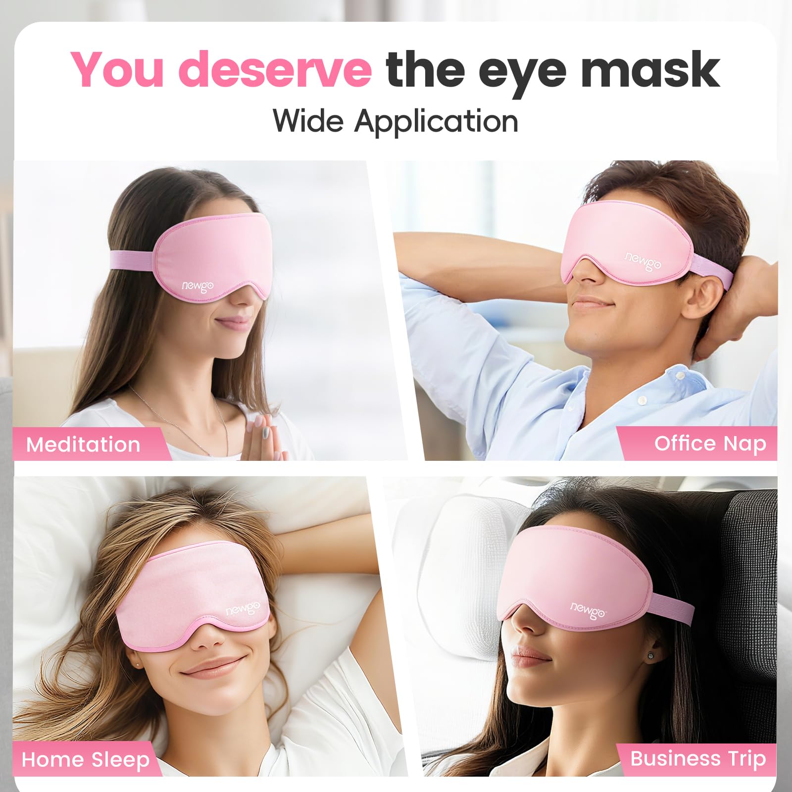 NEWGO masque yeux idéal voyage et bureau, pratique et portabilité